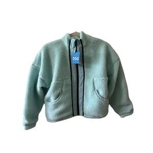 DSG ' COZY FLEECE FULL ZIP ' GIRLS SHERPA ' LARGE 14' SHORESIDE BLUE